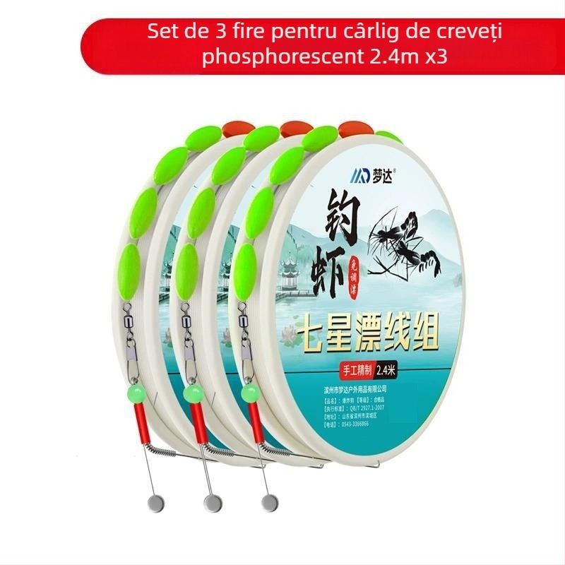 Rig de pescuit cu cârlig dublu, cap de plumb, pentru creveți de râu și raci