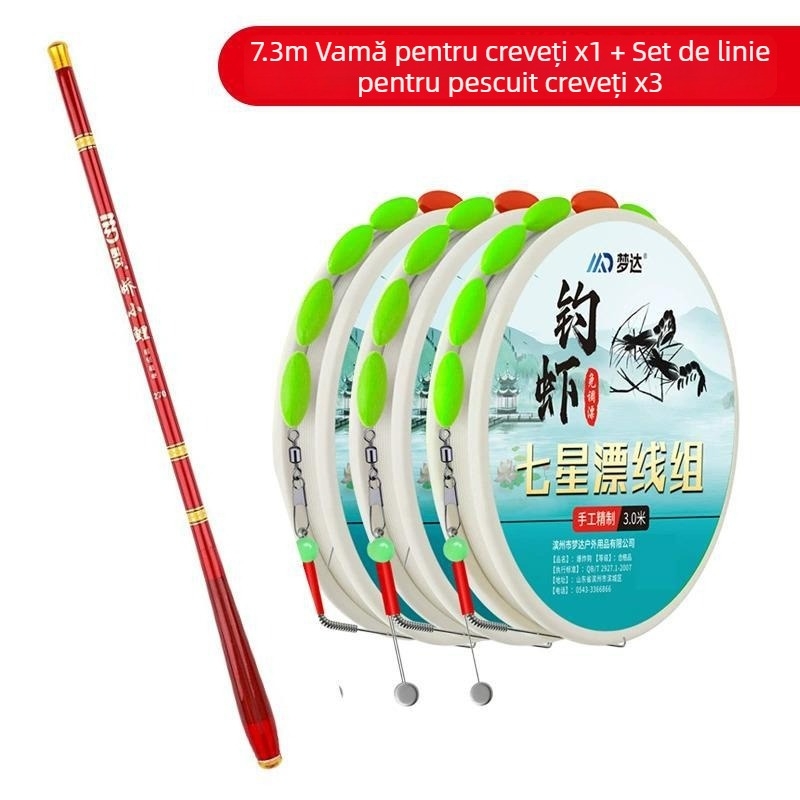 Rig de pescuit cu cârlig dublu, cap de plumb, pentru creveți de râu și raci