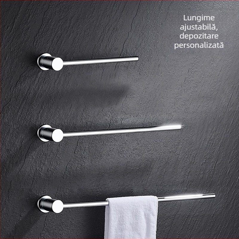 Bară de prosoape, cupru, suprafață cromată, suportă până la 5 kg, pentru agățarea prosoapelor