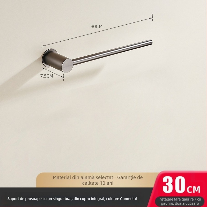 Bară de prosoape, cupru, suprafață cromată, suportă până la 5 kg, pentru agățarea prosoapelor