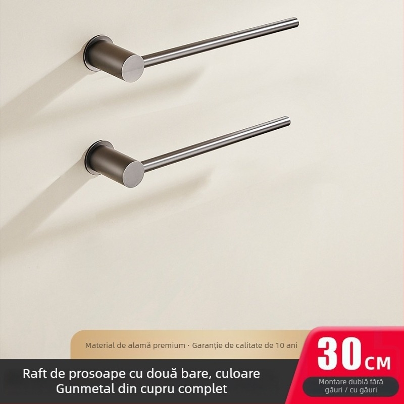 Bară de prosoape, cupru, suprafață cromată, suportă până la 5 kg, pentru agățarea prosoapelor