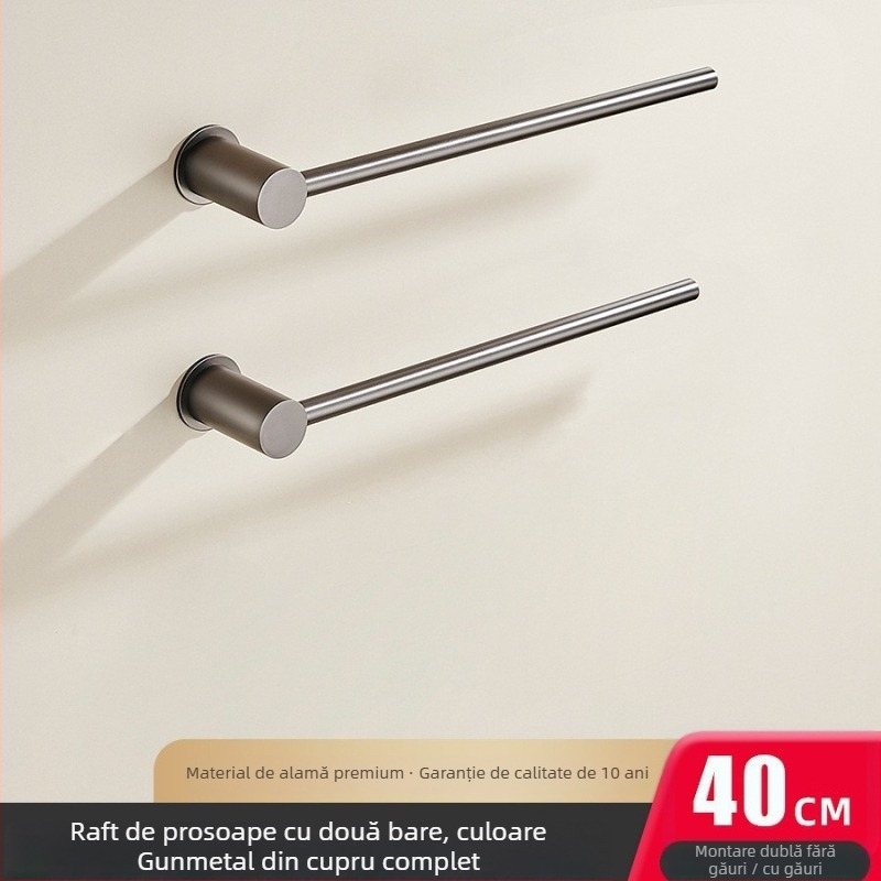 Bară de prosoape, cupru, suprafață cromată, suportă până la 5 kg, pentru agățarea prosoapelor