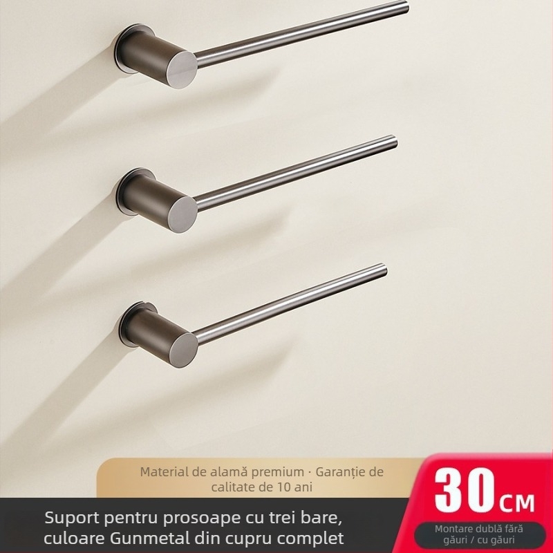 Bară de prosoape, cupru, suprafață cromată, suportă până la 5 kg, pentru agățarea prosoapelor