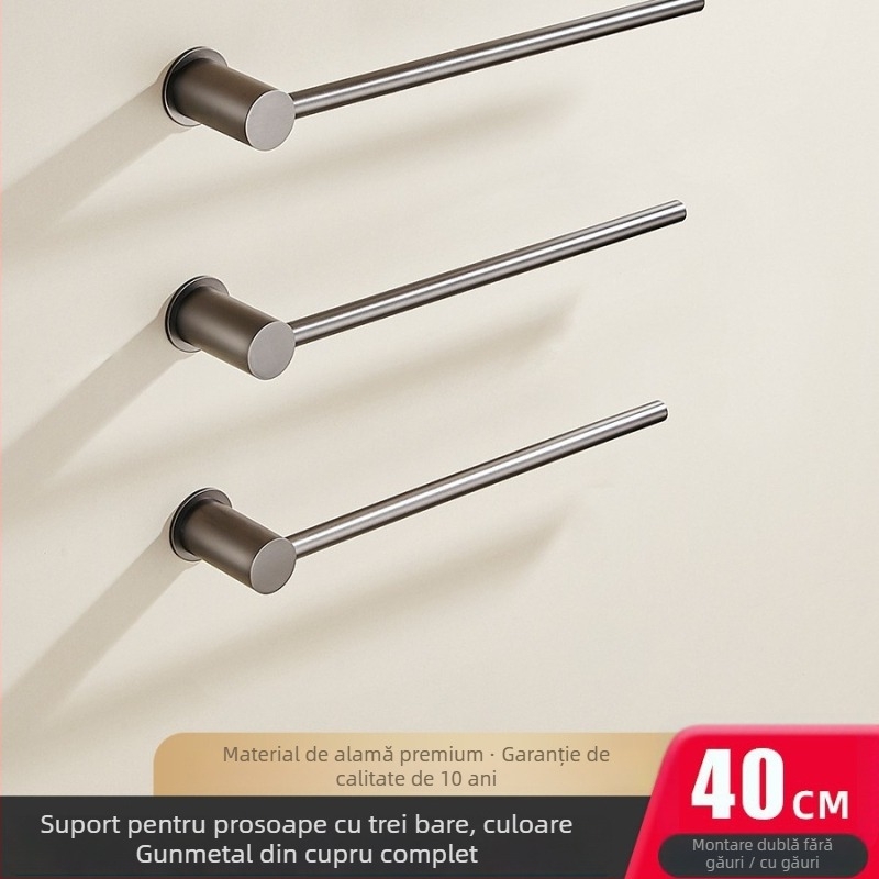 Bară de prosoape, cupru, suprafață cromată, suportă până la 5 kg, pentru agățarea prosoapelor