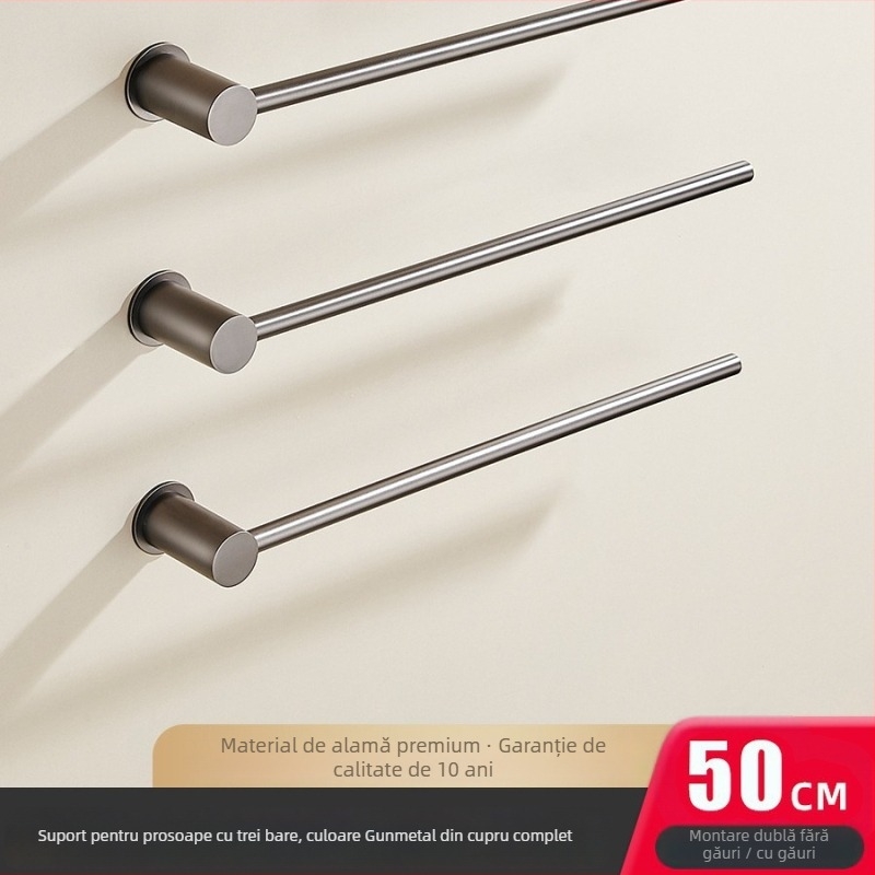 Bară de prosoape, cupru, suprafață cromată, suportă până la 5 kg, pentru agățarea prosoapelor