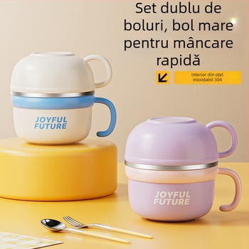 Cutie de prânz izolată din oțel inoxidabil 304, cu capac, dublu strat, capacitate 1–2 L, imprimare logo disponibilă