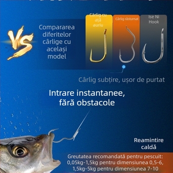 Longyan Knife Cârlig de pescuit – Cârlig cu vârf; Model F9679SSMSJS9H5; Locații: Ocean, Barcă, Stâncă, Rezervor, Lac, Pârâu, Râu