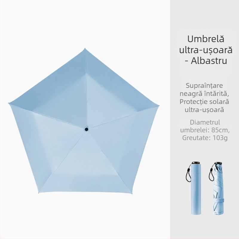 Umbrelă în formă de creion, ultraușoară, țesătură vinil 190T, tijă din aluminiu, mâner din plastic, deschidere/închidere manuală, UPF > 50