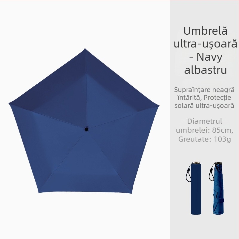 Umbrelă în formă de creion, ultraușoară, țesătură vinil 190T, tijă din aluminiu, mâner din plastic, deschidere/închidere manuală, UPF > 50
