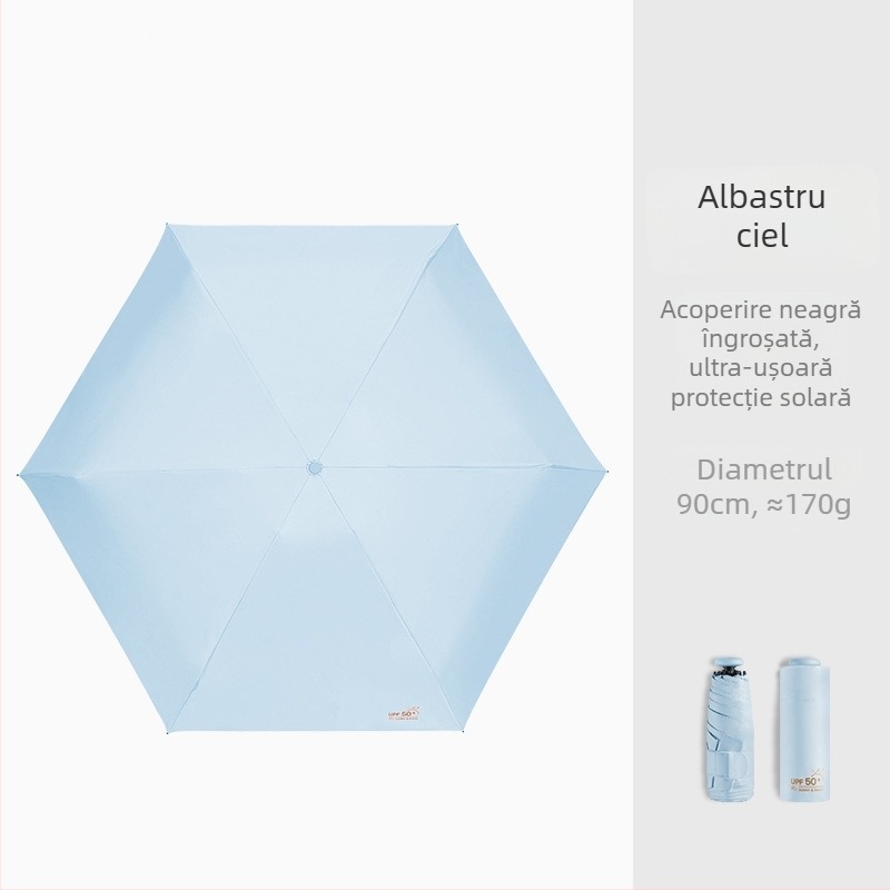 Umbrelă în formă de creion, ultraușoară, țesătură vinil 190T, tijă din aluminiu, mâner din plastic, deschidere/închidere manuală, UPF > 50
