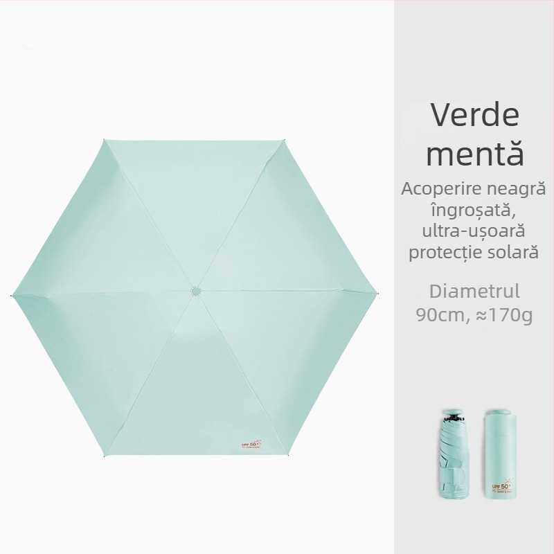 Umbrelă în formă de creion, ultraușoară, țesătură vinil 190T, tijă din aluminiu, mâner din plastic, deschidere/închidere manuală, UPF > 50
