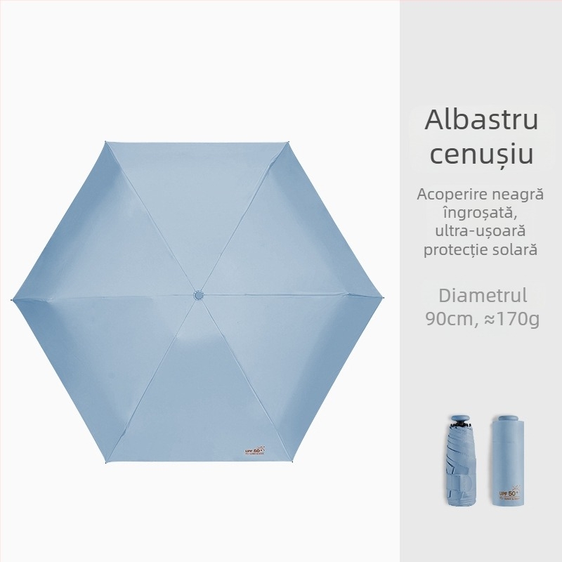Umbrelă în formă de creion, ultraușoară, țesătură vinil 190T, tijă din aluminiu, mâner din plastic, deschidere/închidere manuală, UPF > 50