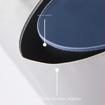 Umbrelă de soare cu trei secțiuni și dublă țesătură, material 210T, 8 arce, tijă din aluminiu, deschidere/închidere manuală, UPF50+