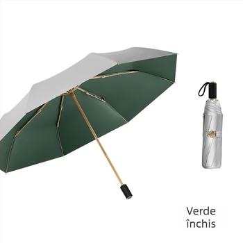 Umbrelă de soare cu trei secțiuni și dublă țesătură, material 210T, 8 arce, tijă din aluminiu, deschidere/închidere manuală, UPF50+