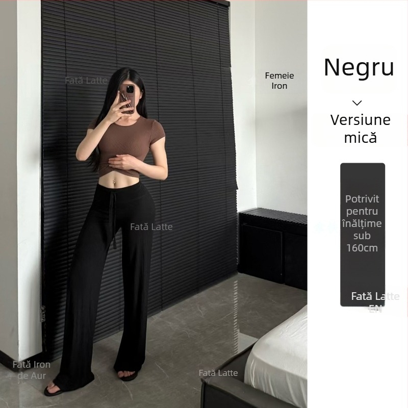 Pantaloni de fitness pentru femei, talie înaltă, croială largă, țesătură modal care elimină umezeala