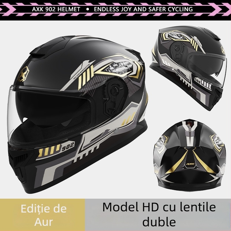 Casca integrală pentru motocicletă pentru adulți – antifog, toate anotimpurile, polipropilenă (PP), potrivită pentru deplasări zilnice și motocicletă electrică