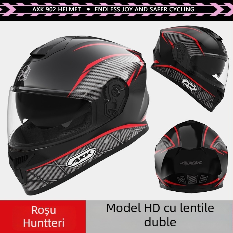 Casca integrală pentru motocicletă pentru adulți – antifog, toate anotimpurile, polipropilenă (PP), potrivită pentru deplasări zilnice și motocicletă electrică