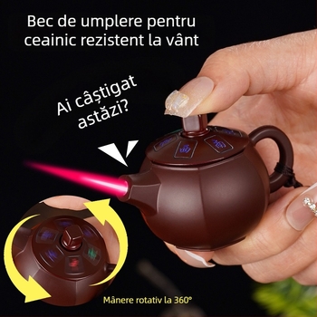 Brichetă metalică cu mecanism rotativ, combustibil butan, rezistent la vânt, decorativă și de colecție, logo tipărit