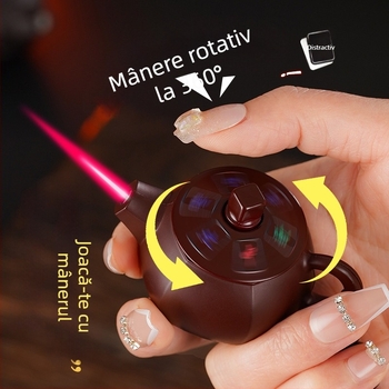 Brichetă metalică cu mecanism rotativ, combustibil butan, rezistent la vânt, decorativă și de colecție, logo tipărit