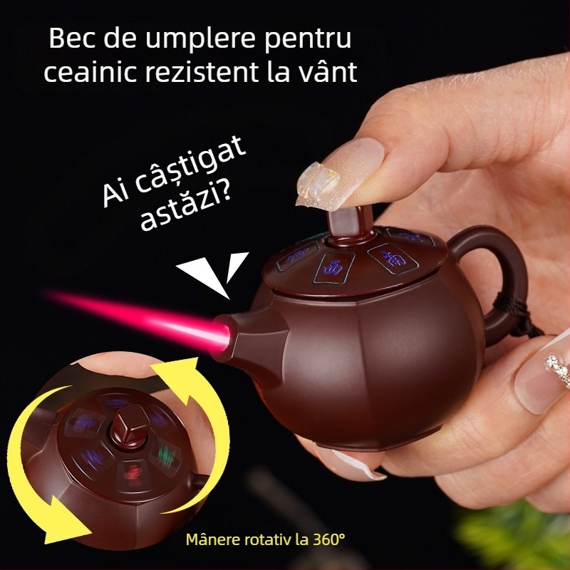 Brichetă metalică cu mecanism rotativ, combustibil butan, rezistent la vânt, decorativă și de colecție, logo tipărit