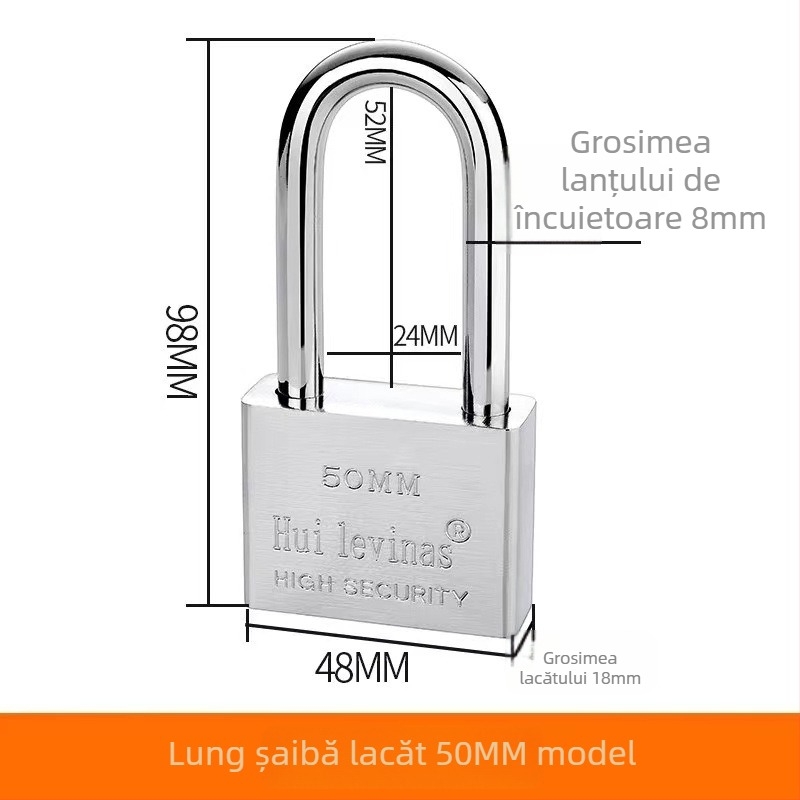 Lacăt din oțel aliat pentru uși și porți – deschidere directă, model: steel padlock, marcă Three Cats, stil modern simplu