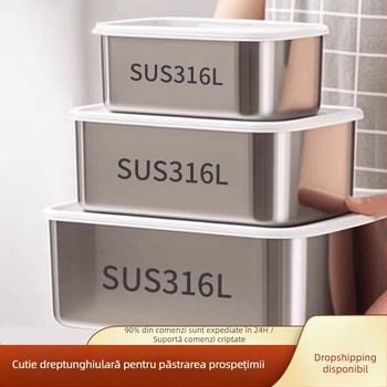 Cutie pentru prospețime din oțel inoxidabil 316, de calitate alimentară, cu capac etanș