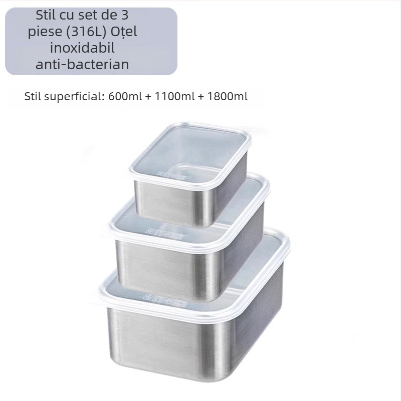 Cutie pentru prospețime din oțel inoxidabil 316, de calitate alimentară, cu capac etanș