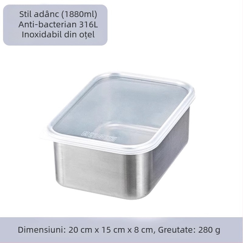 Cutie pentru prospețime din oțel inoxidabil 316, de calitate alimentară, cu capac etanș