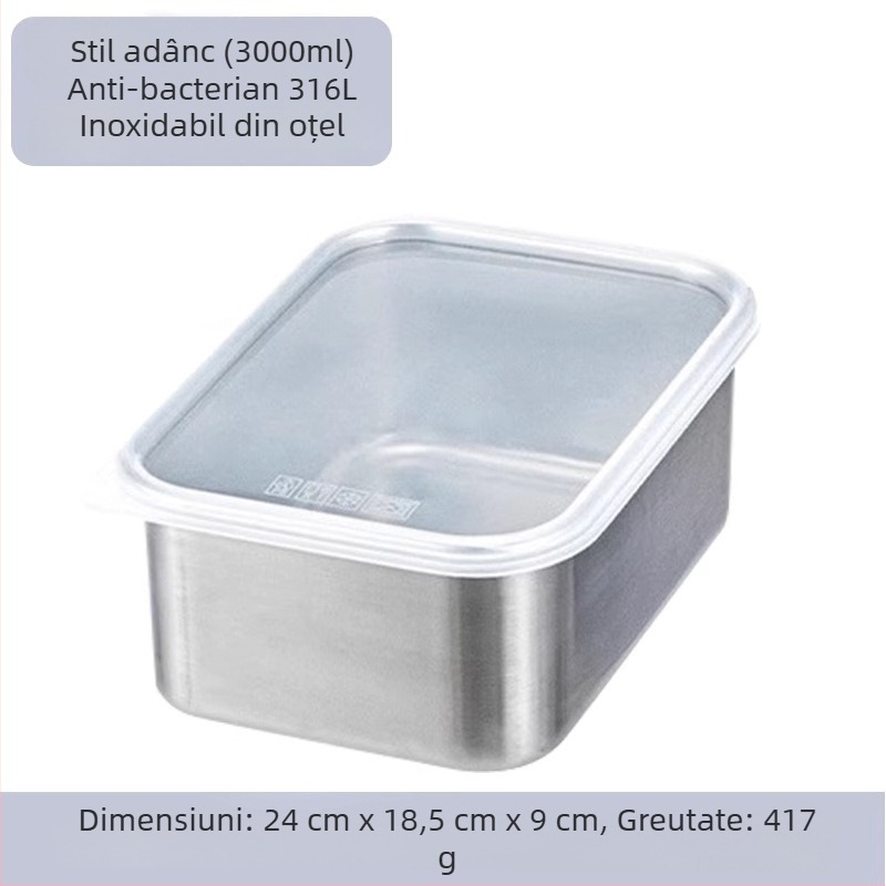 Cutie pentru prospețime din oțel inoxidabil 316, de calitate alimentară, cu capac etanș
