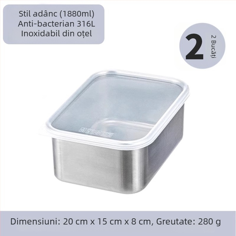 Cutie pentru prospețime din oțel inoxidabil 316, de calitate alimentară, cu capac etanș