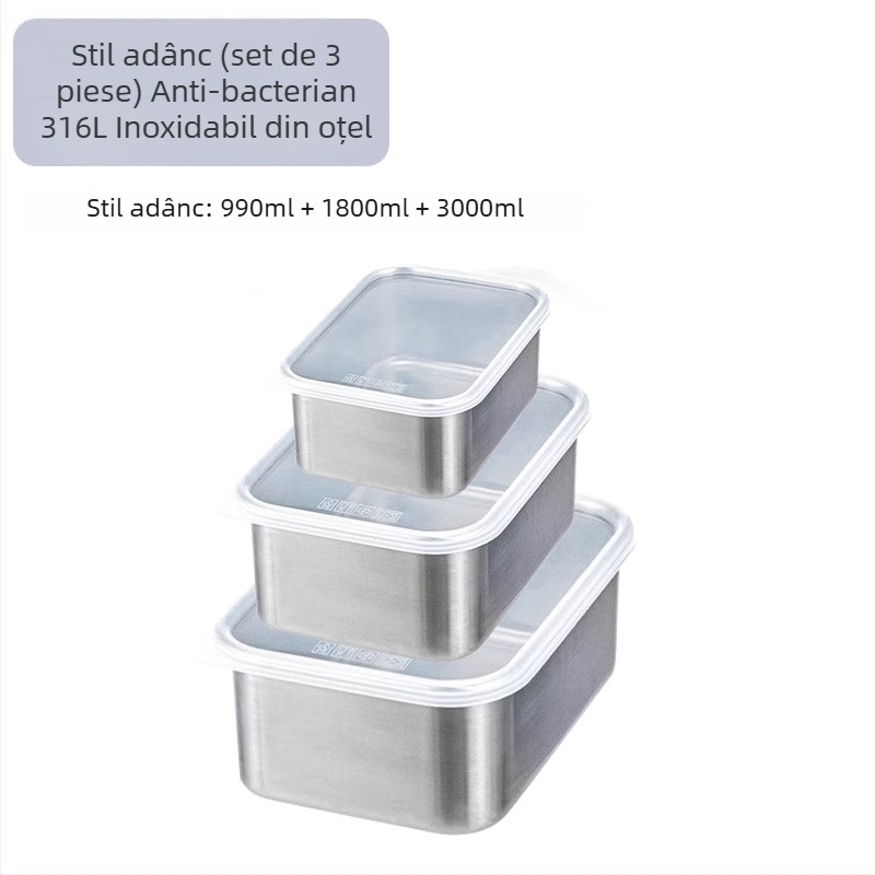 Cutie pentru prospețime din oțel inoxidabil 316, de calitate alimentară, cu capac etanș