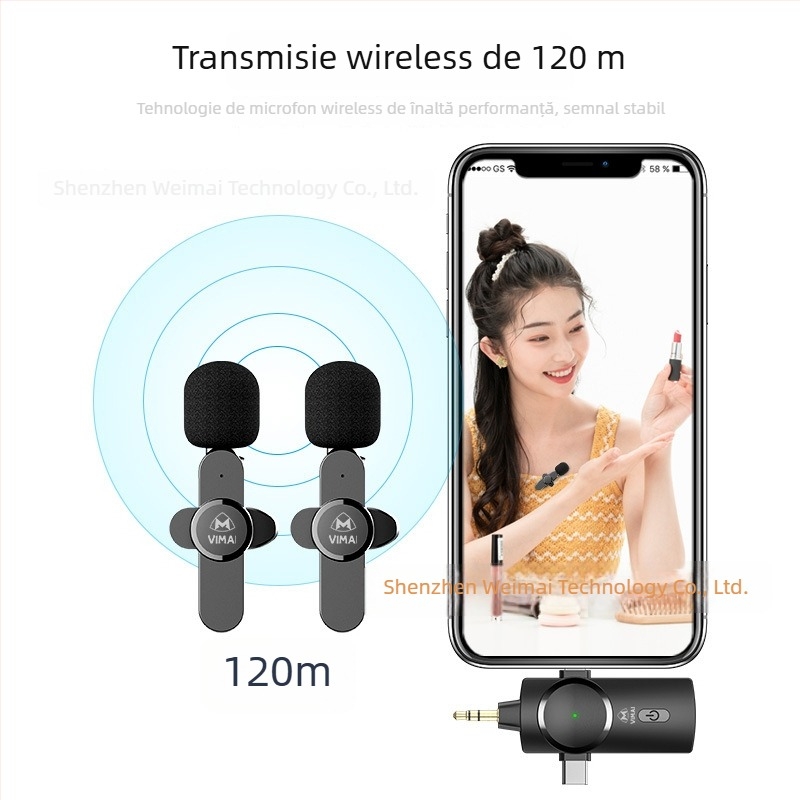 Microfon lavalier cu interfață trei în unu, 20 Hz-20 kHz, SNR ≥100 dB, baterie încorporată, model AP003