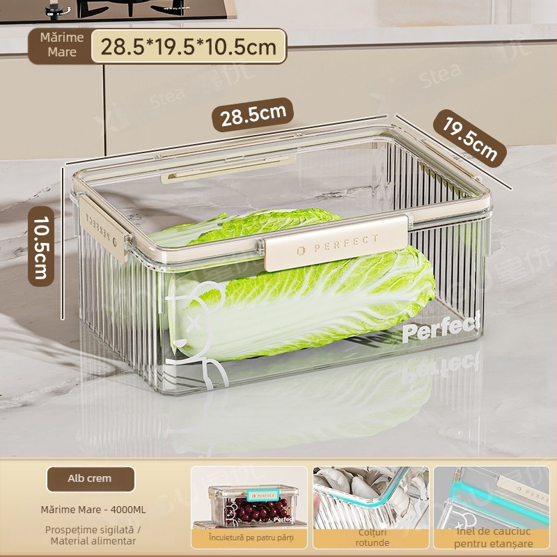 Cutie de depozitare pentru frigider din plastic, Xingyou, stil Nordic, cutie Crisper, de calitate alimentară, transparentă, etanșă