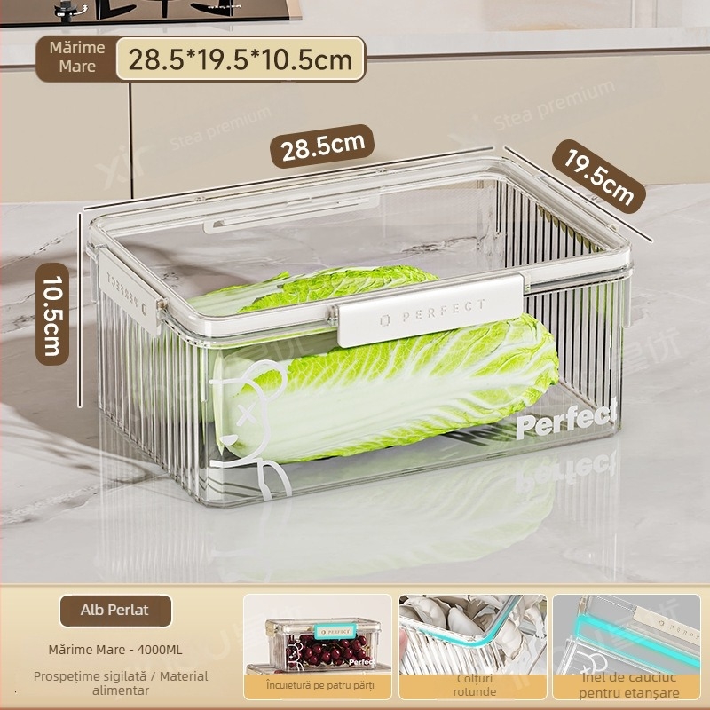 Cutie de depozitare pentru frigider din plastic, Xingyou, stil Nordic, cutie Crisper, de calitate alimentară, transparentă, etanșă