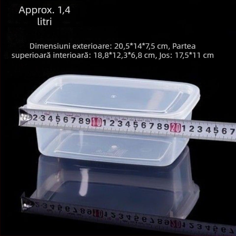 Recipient dreptunghiular din polipropilenă pentru depozitare în bucătărie, capacitate mare, transparent, de calitate alimentară, compatibil cu frigider