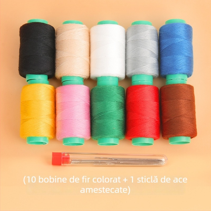 Set cu ace circulare și cutie de ață – kit practic de reparații pentru cusut manual și haine (tb-0828)