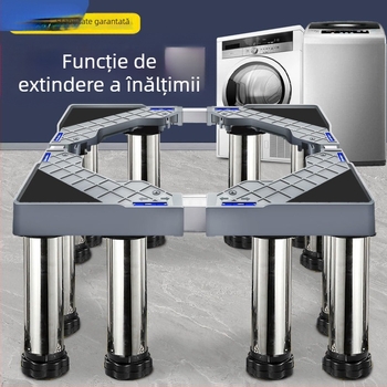 Bază universală pentru mașina de spălat cu suport reglabil înălțime și kit suport pentru unitatea exterioară a aerului condiționat (Oțel inoxidabil, SKU 12345678, Mobil)