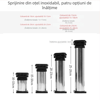 Bază universală pentru mașina de spălat cu suport reglabil înălțime și kit suport pentru unitatea exterioară a aerului condiționat (Oțel inoxidabil, SKU 12345678, Mobil)