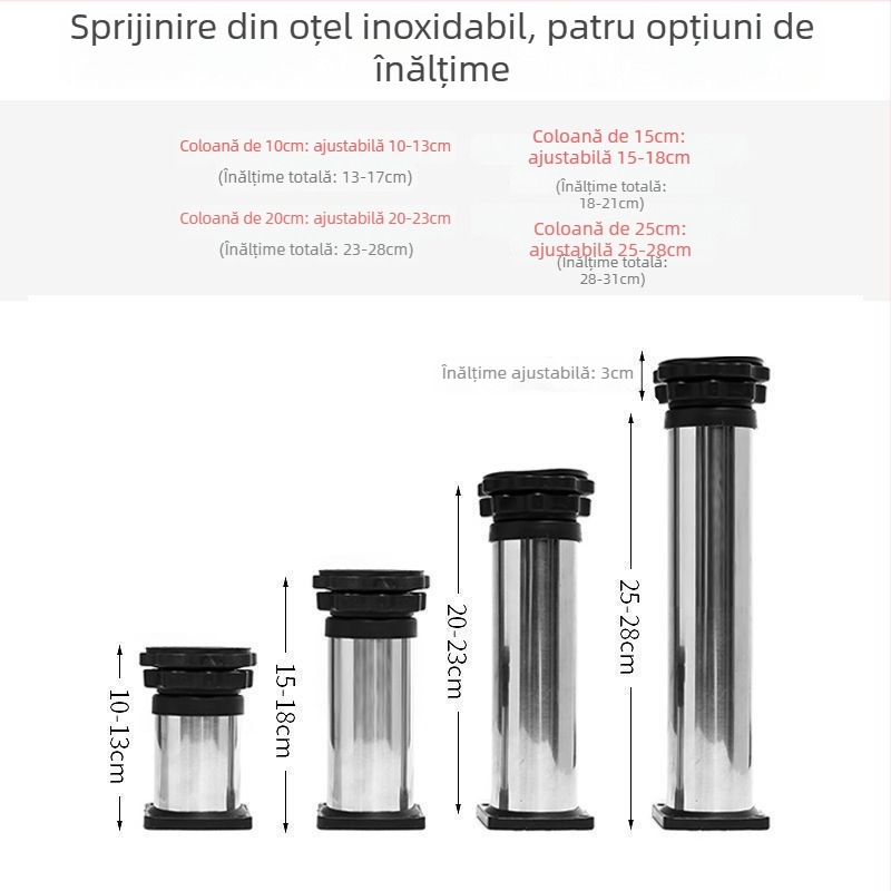 Bază universală pentru mașina de spălat cu suport reglabil înălțime și kit suport pentru unitatea exterioară a aerului condiționat (Oțel inoxidabil, SKU 12345678, Mobil)
