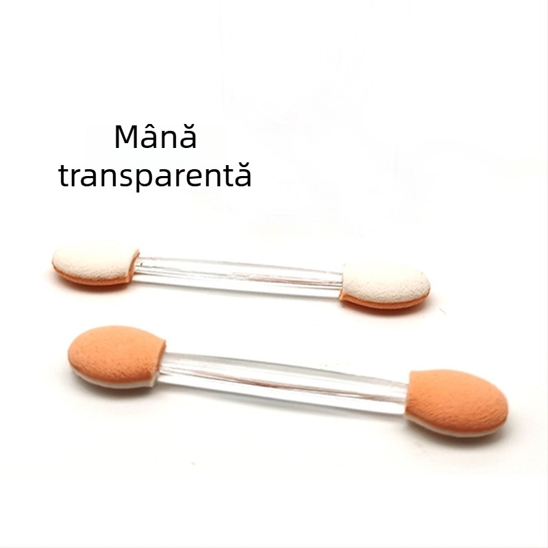 HEYI HY108 Pensulă de ochi de unică folosință, cu burete dublu cap, mâner din plastic scurt, lungime a părului reglabilă, ambalaj tip set