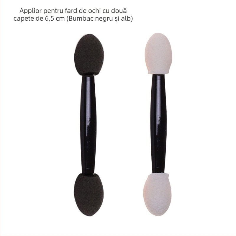 HEYI HY108 Pensulă de ochi de unică folosință, cu burete dublu cap, mâner din plastic scurt, lungime a părului reglabilă, ambalaj tip set