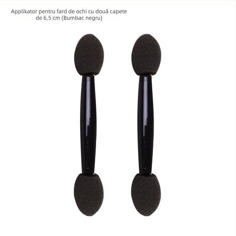 HEYI HY108 Pensulă de ochi de unică folosință, cu burete dublu cap, mâner din plastic scurt, lungime a părului reglabilă, ambalaj tip set