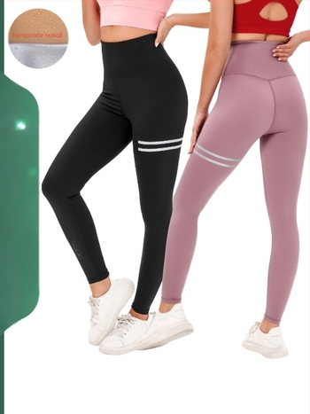 Set sport pentru alergare în aer liber și fitness, țesătură Lycra cu folie argintie, 82% poliester / 18% spandex, căptușeală Lycra, pentru toate sezoanele