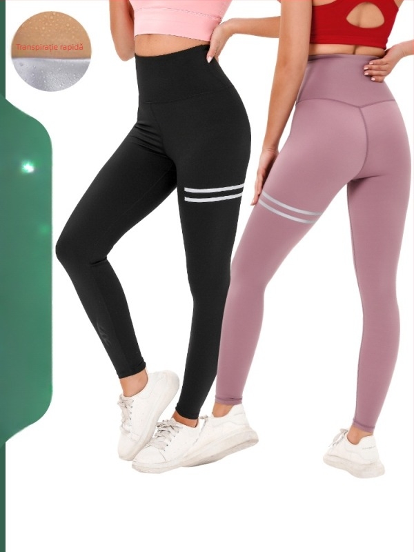 Set sport pentru alergare în aer liber și fitness, țesătură Lycra cu folie argintie, 82% poliester / 18% spandex, căptușeală Lycra, pentru toate sezoanele