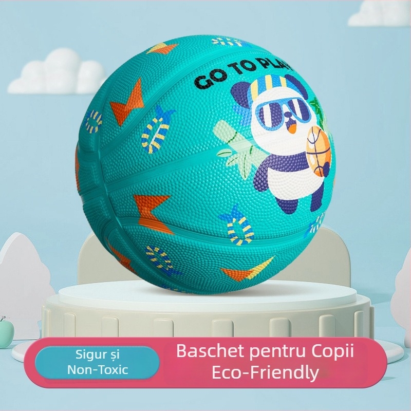 Minge baschet pentru copii din cauciuc cu siglă imprimată și opțiune de personalizare, marca Witsar, pentru exerciții de baschet, standard național