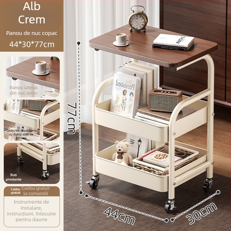 Carucior mic de depozitare din metal – stil modern minimalist, multifuncțional, potrivit pentru baie