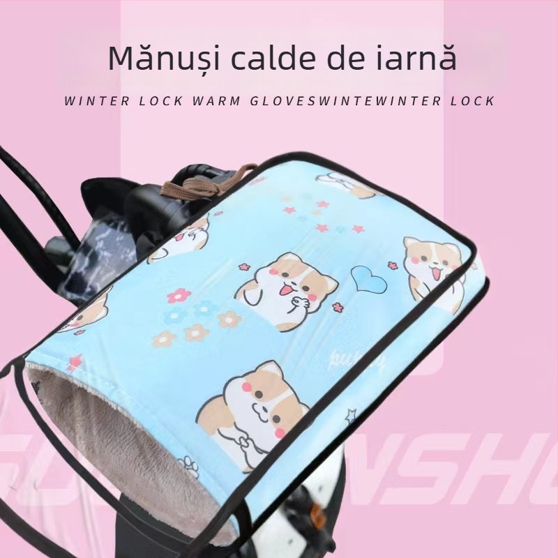 Mănuși de iarnă impermeabile pentru vehicule electrice – căptușite cu fleece, rezistente la vânt, unisex, pentru bicicletă/motocicletă