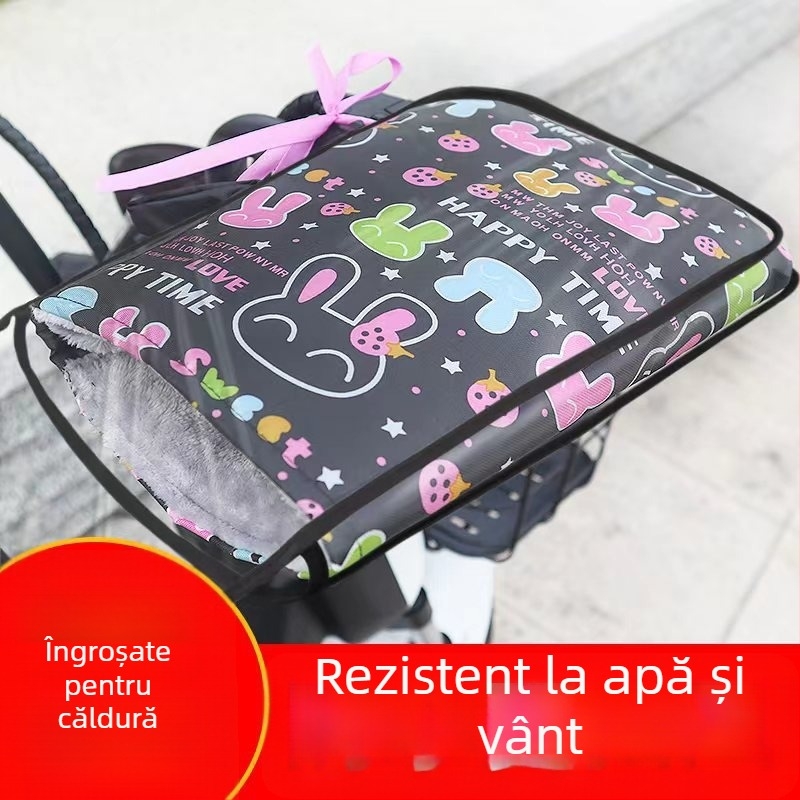 Mănuși de iarnă impermeabile pentru vehicule electrice – căptușite cu fleece, rezistente la vânt, unisex, pentru bicicletă/motocicletă