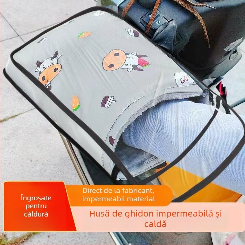 Mănuși de iarnă impermeabile pentru vehicule electrice – căptușite cu fleece, rezistente la vânt, unisex, pentru bicicletă/motocicletă