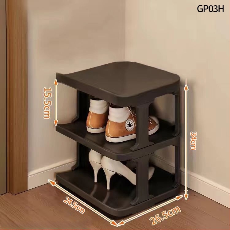 Raft de pantofi vertical din plastic, 9 niveluri, pentru hol – dulap de pantofi casnic, demontabil